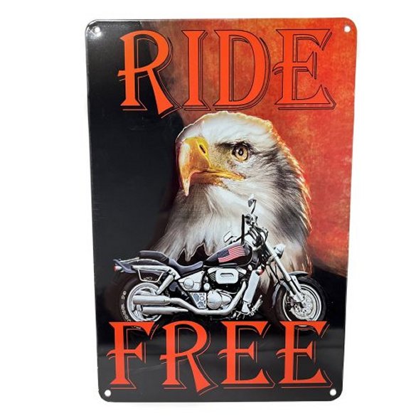 11.75''x8'' Metal Sign- Ride Free [Eagle/MOTORCYCLE]