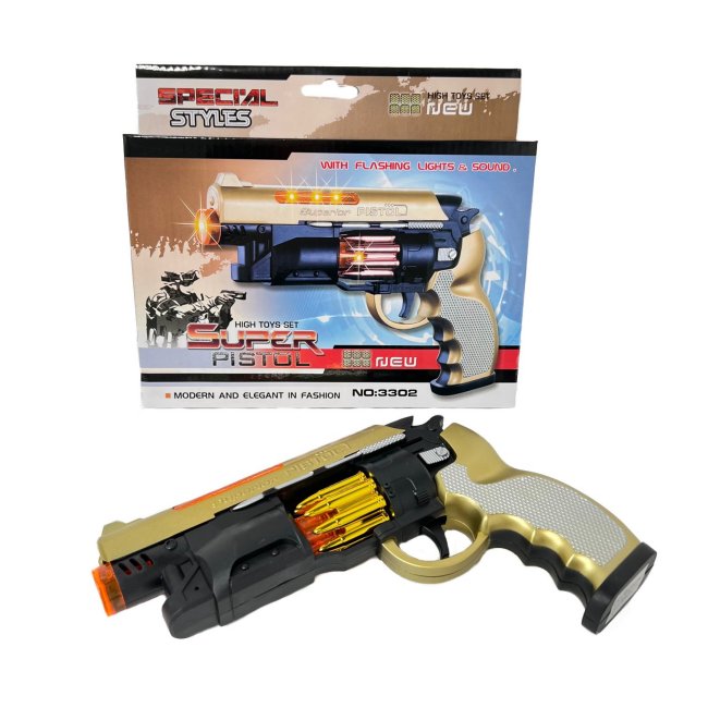 9'' SUPER PISTOL Light & Sound Toy Gun