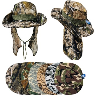 Cotton Soft Boonie Hat with Neck Flap [Hardwood CAMO]