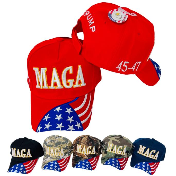 #Trump Hat with FLAG Bill [MAGA] 45-47