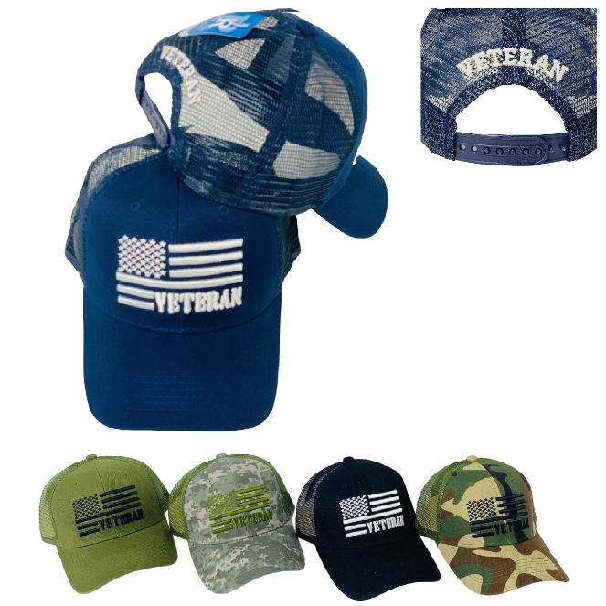 .VETERAN with Flag Mesh Hat