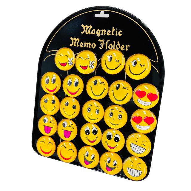 1.5'' Round Dome Magnets [Emoji Faces] with Display Board