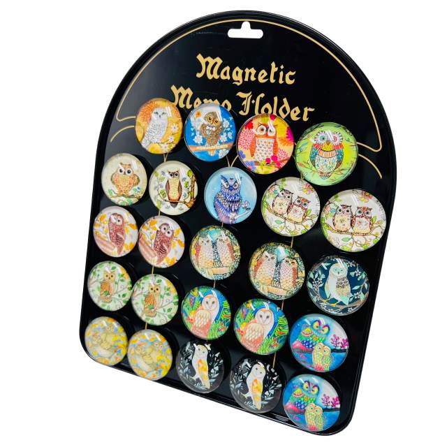 1.5'' Round Dome Magnets [Owl] with Display Board