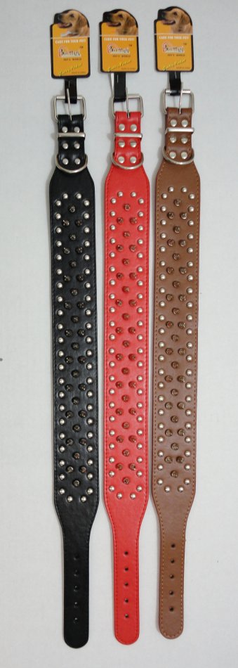 27'' Extra Wide DOG Collar with Studs and Spikes