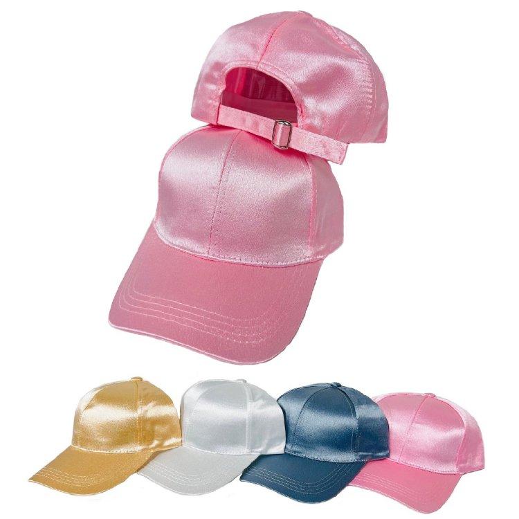 Silky Metallic Ladies Cap with Slide BUCKLE