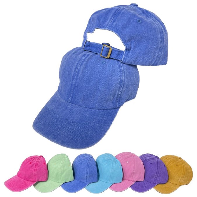 Cotton Washed HAT [Pastels] with Slide Buckle