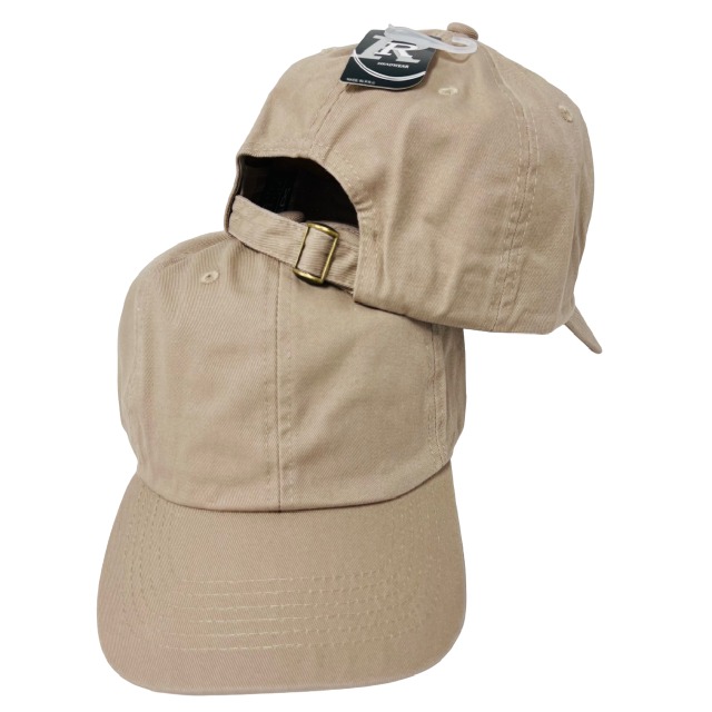 Dad Hat: TAN 100% Cotton VINTAGE Washed (Buckle) Unisex