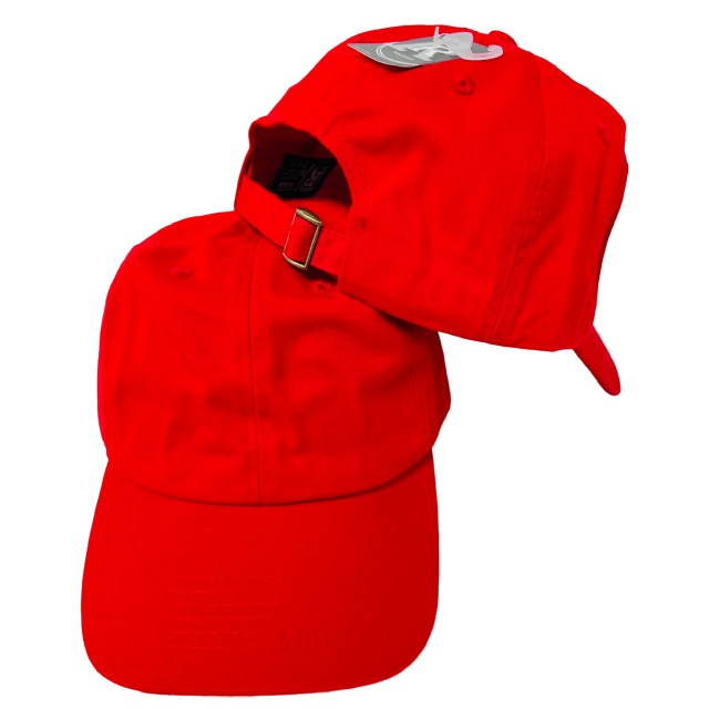 Dad Hat: RED 100% Cotton VINTAGE Washed (Buckle) Unisex