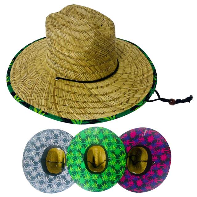 Lifeguard STRAW Sun HAT [Silky Psychedelic Marijuana]