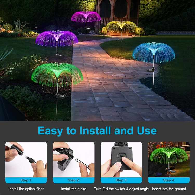 Light-Up SOLAR Garden Stake [Fiber Optic Spray]