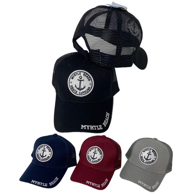 Myrtle Beach, SC Hat [Seal with Anchor] Summer Mesh
