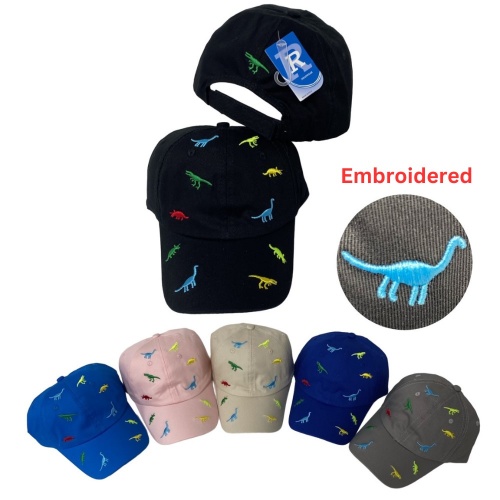 Cotton Embroidered Ball Cap [Dinosaurs] Youth Size