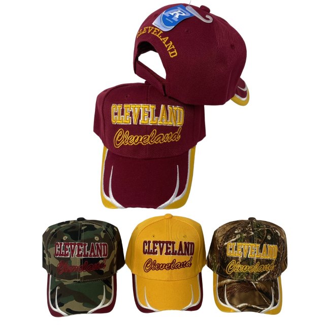 CLEVELAND W/G HAT [Block/Script Lettering] Embroidered Bill