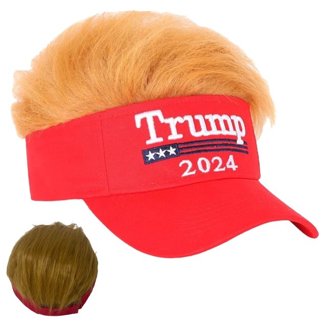 #Trump 2024 Visor with Fake HAIR