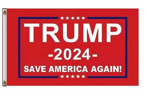 * . 3'X5' FLAG Trump 2024 SAVE AMERICA AGAIN! Red