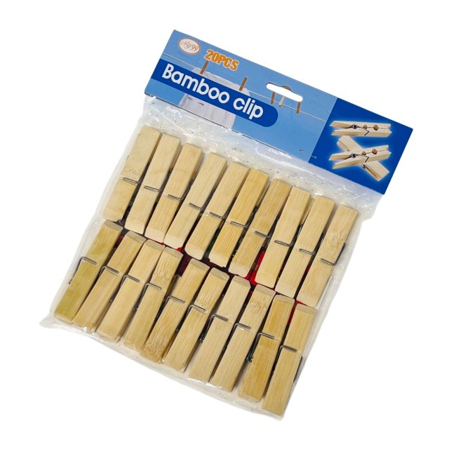 20pc BAMBOO Clothespins