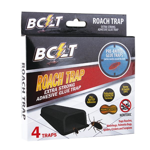 4pk Bolt Pre-Baited Roach Traps [Peanut SCENTED]