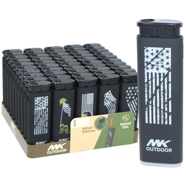 50pc MK Windproof Torch LIGHTER Display [Freedom]