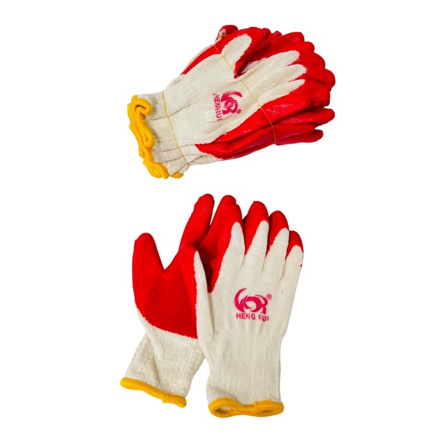 Red Latex-Dipped Work GLOVES [8prs per Pack]