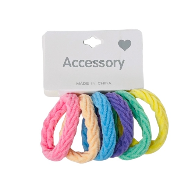 6pc Pastel Pony Tail Holders
