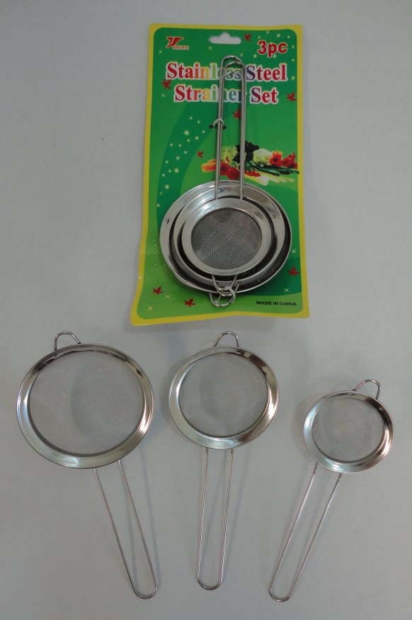 3pc Stainless STEEL Strainer Set