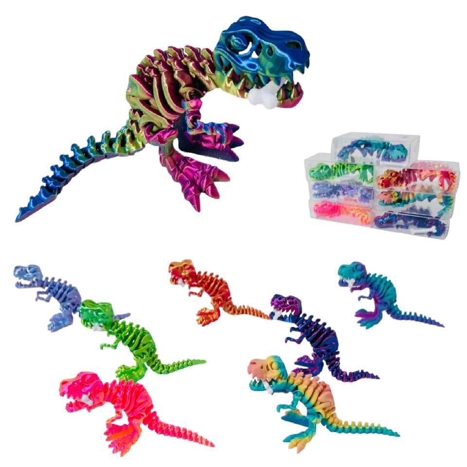 # 3D Printed Model [T-Rex with Bone] 10''x6''