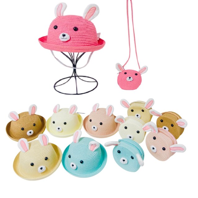 Girl's Woven Bunny Hat/Purse Set w PLUSH Ears [HT1739/PR182]