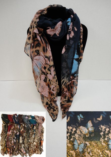 Fashion SCARF [Cheetah/Butterflies]