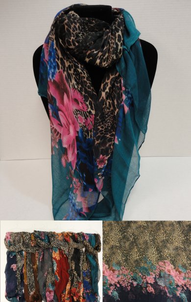 Fashion Scarf [Cheetah Print/FLOWERS]