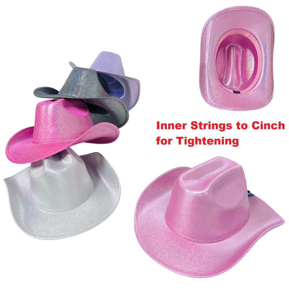 Ladies Shiny Iridescent COWBOY HAT