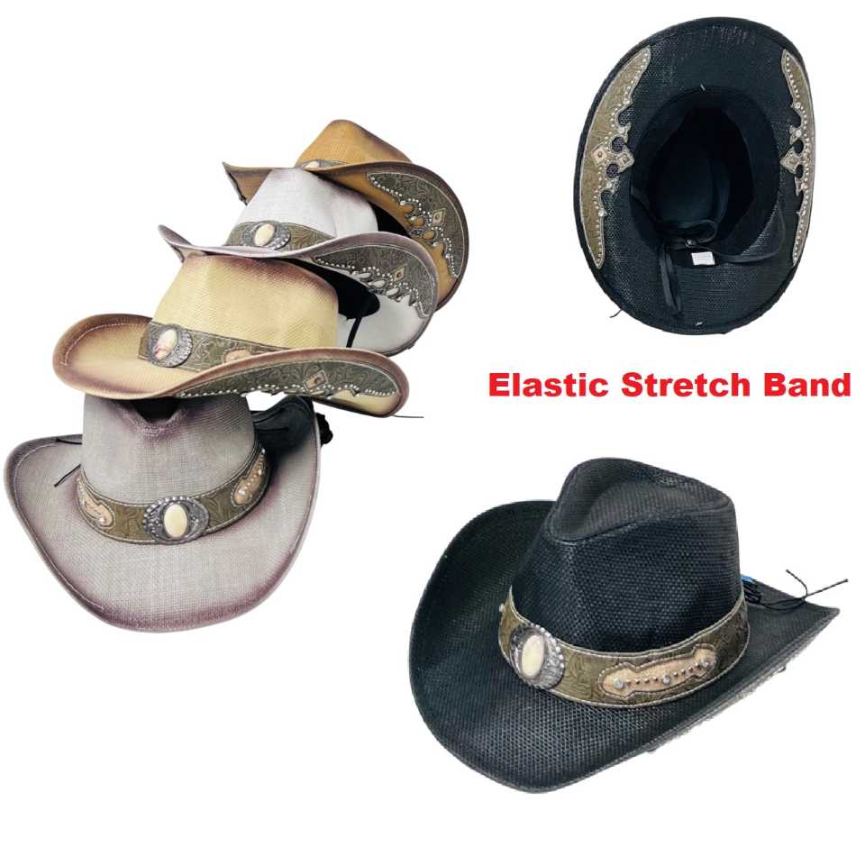 .Western Hat [Embossed RhinestONE Hat Band] Oval StONE