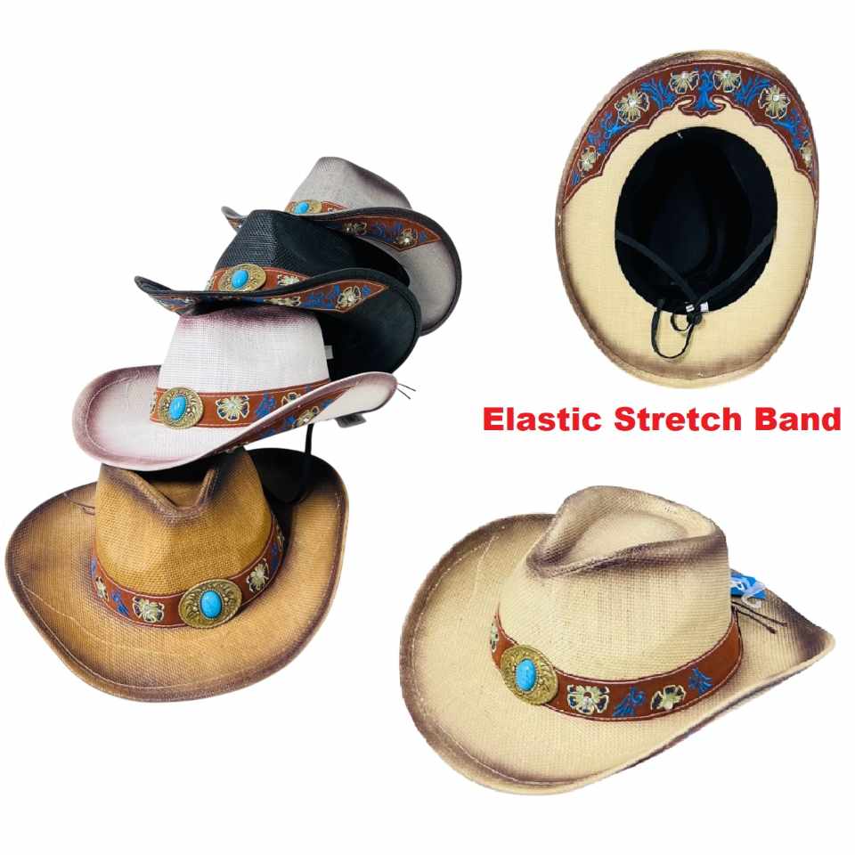 .Western Hat [Embroidered Hat Band/Under Brim] Turquoise StONE