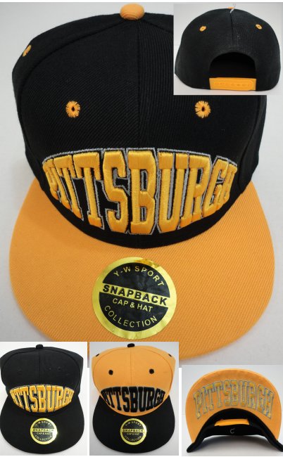 Snap-Back Script Flat Bill Hat [Pittsburgh]
