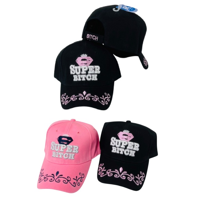 Super Bitch Hat [Floral DESIGN on Bill]