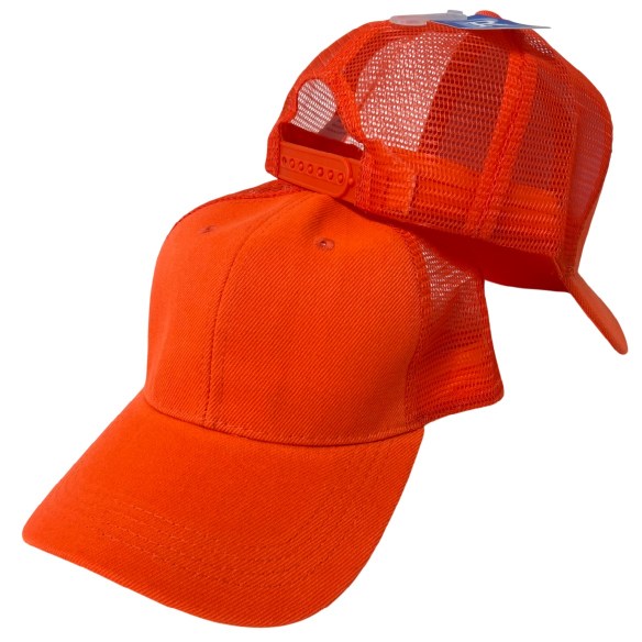 Solid HUNTER Orange Mesh Ball Cap
