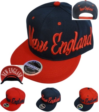 Snap Back Flat Bill Hat [NEW England] Script