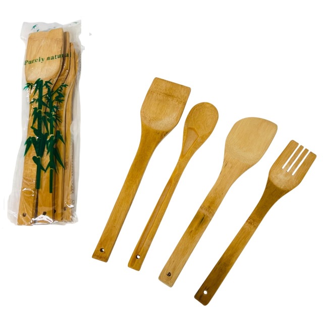 4pc BAMBOO Kitchen Utensils-11''