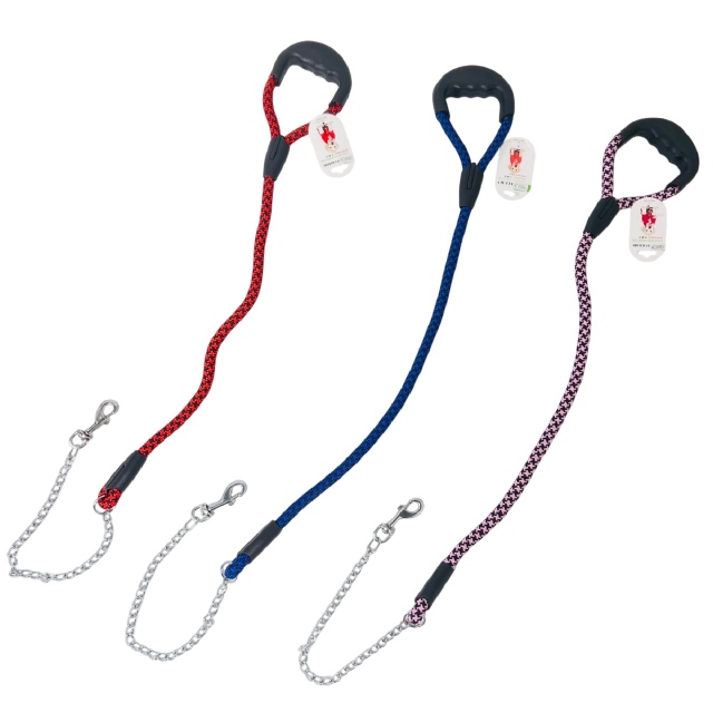 40'' Pet Leash with Gripper HANDLE [Rope & Chain]