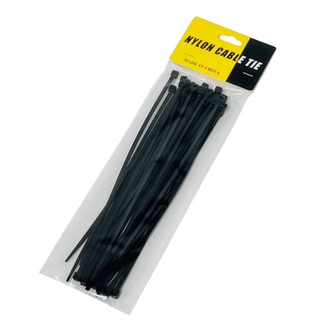 30pc 8'' Nylon Cable Ties [BLACK]