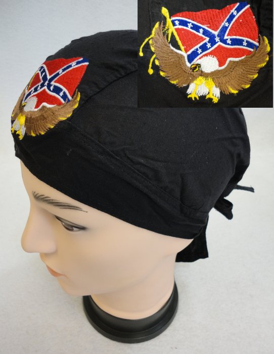 Embroidered SKULL Cap [Eagle with Rebel Flag]
