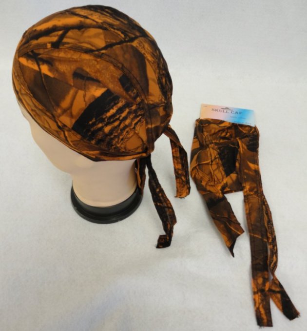 SKULL Cap-Orange Hardwood Camo