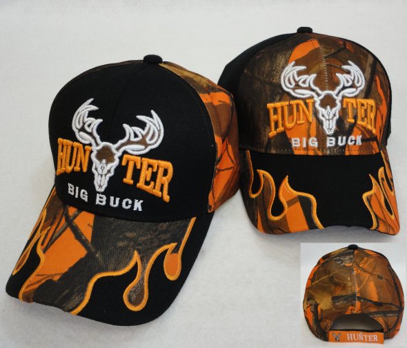 HUNTER/BIG BUCK Hat [Camo Flames on Bill]