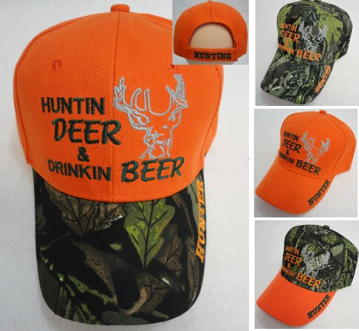 Huntin Deer & Drinkin Beer Hat