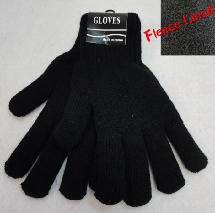 Men's Black Fleece-Lined GLOVES