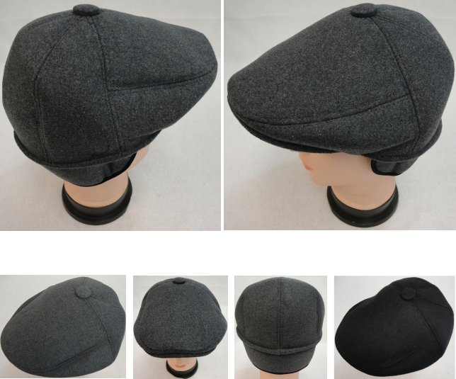 Warm Ivy Cap with Ear Flaps [Wool-Like Solid Color] Button Top