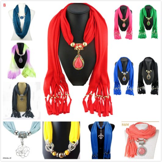 *..MIX & MATCH SCARF/NECKLACE with CHARMS