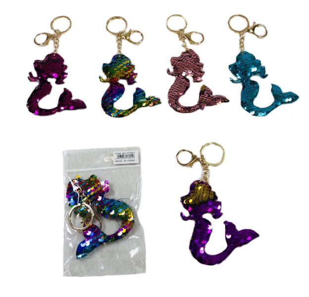 Reversible SEQUIN Key Chain [Mermaid]