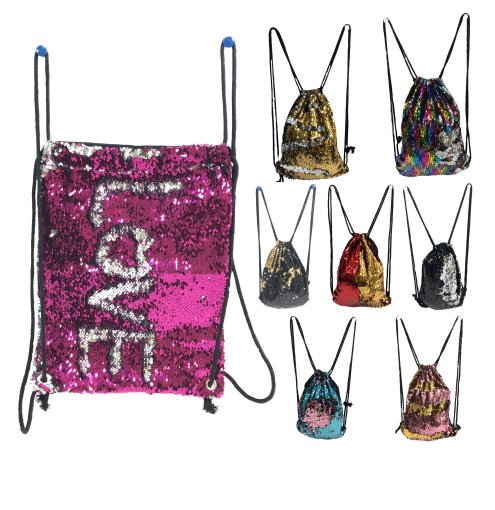 15''x11.5'' Reversible Sequin Drawstring BACKPACK