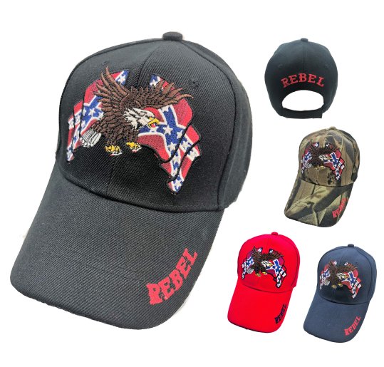 Eagle with Double Rebel FLAGs Hat