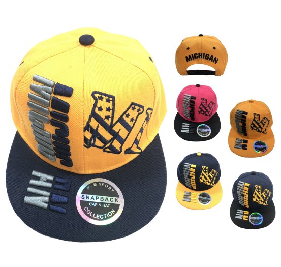 Snap Back Flat Bill MICHIGAN [Stars Stripes MI]